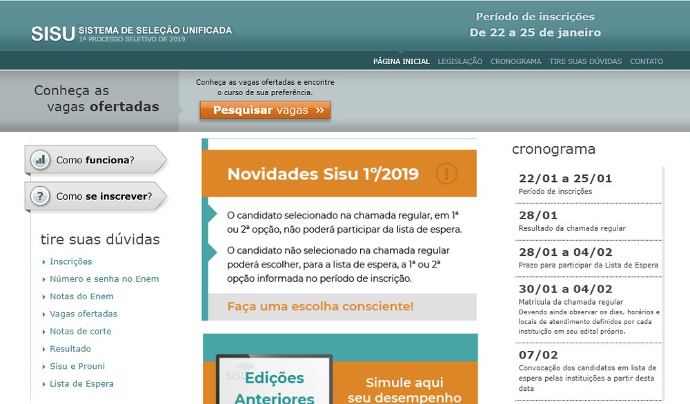 Sisu 2019 abre inscrições nesta terça; tire suas dúvidas e saiba como funciona