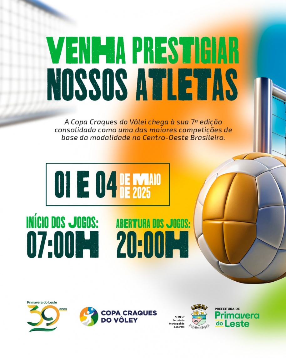 Primavera do Leste se prepara para receber a 7ª edição da Copa Craques do Vôlei