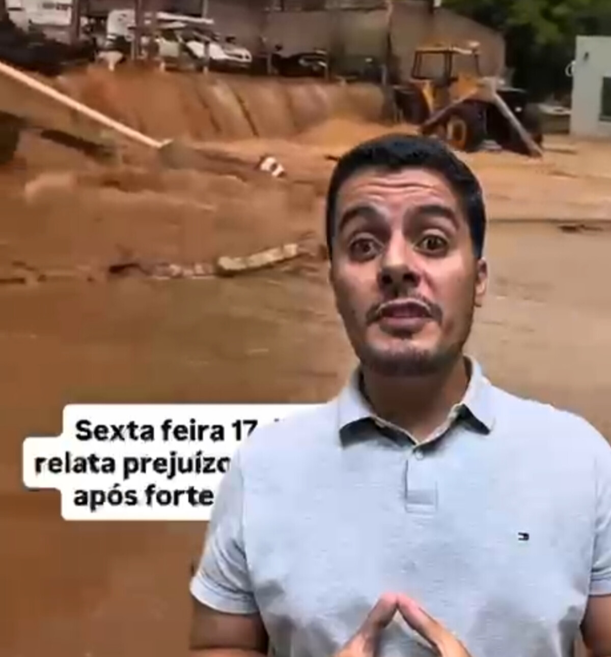 Caos após chuva: muro desaba e empresas ficam alagadas em Primavera do Leste