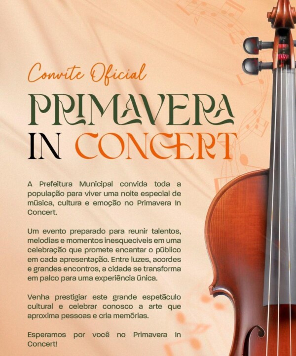 Lago Municipal será palco do ‘Primavera In Concert’ em celebração aos 40 anos da cidade. Confira!